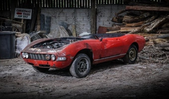 Сгоревший Fiat Dino Spider, найденный в сарае спустя 45 лет, продали за кругленькую сумму (15 фото)