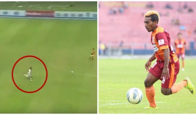 Индонезийский футболист продемонстрировал невероятное ускорение (2 фото + 1 видео)