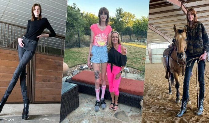 Девушка с самыми длинными ногами — о свиданиях и шопинге (1 фото + 3 видео)