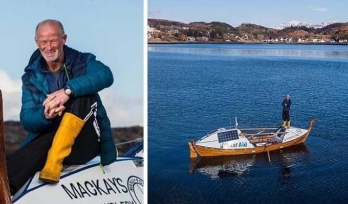 У берегов Британии спасли путешественника на самодельной лодке (5 фото)