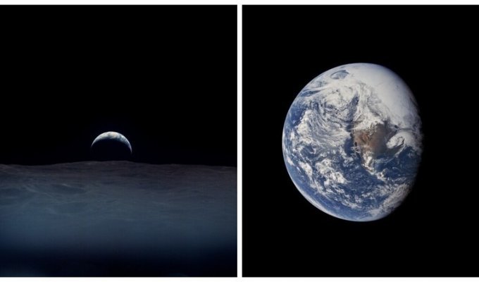 Снимки Земли, сделанные астронавтами миссий "Аполлон" в 60-х годах (17 фото)