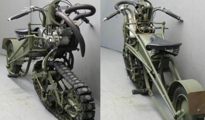 Mercier - уникальный мотоцикл с передней ведущей гусеницей (8 фото)
