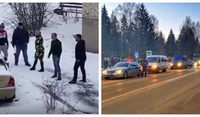 В Ленинградской области начались разборки между местными жителями и цыганами (6 фото + 2 видео)