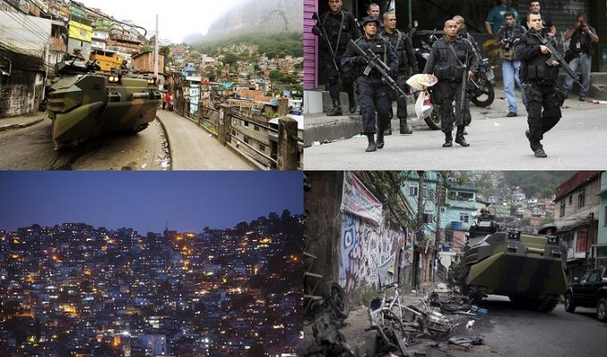 Рейд бразильской полиции по трущобам Рио (13 фото)
