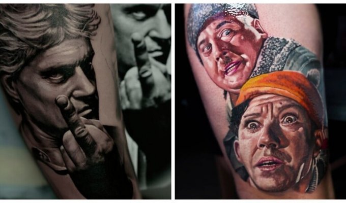 Гиперреалистичные портретные татуировки от Олега Шепеленко (26 фото)