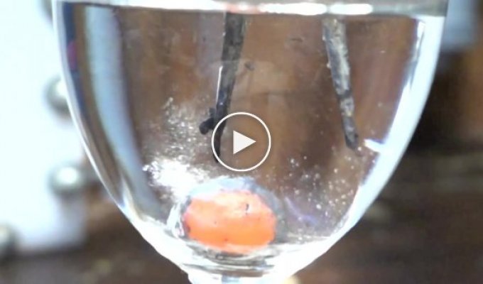 Расскаленный шарик в воде