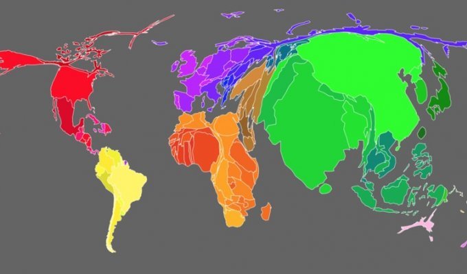 Если бы размер стран зависел от их госдолга, ВВП или населения (8 фото)