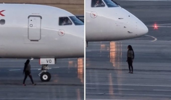В Австралии женщина остановила готовившийся к взлёту самолет (2 фото + 1 видео)