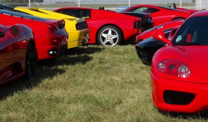 Французский клуб владельцев Ferrari организовал встречу (12 фото + 2 видео)