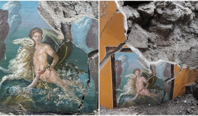 В Помпеях нашли прекрасно сохранившуюся фреску (6 фото)
