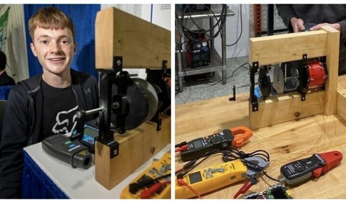17-летний парень разрабатывает революционный двигатель для электромобилей (4 фото + 1 видео)