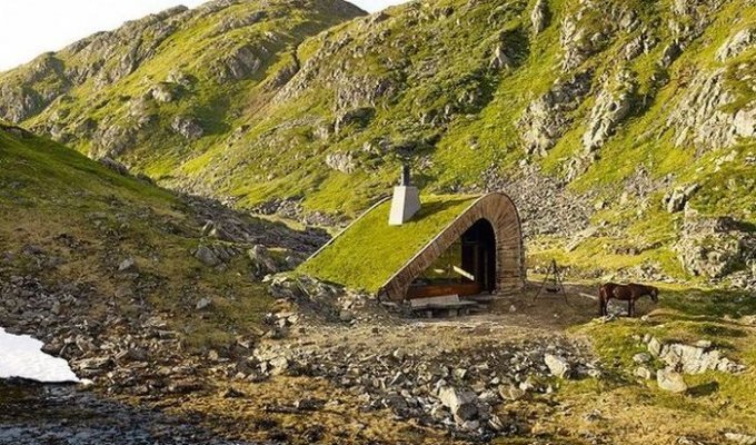 Уютная современная хижина в Норвегии (7 фото)
