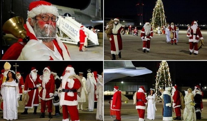 Берлинские Санта-Клаусы призывают проветривать и надевать маски (12 фото)