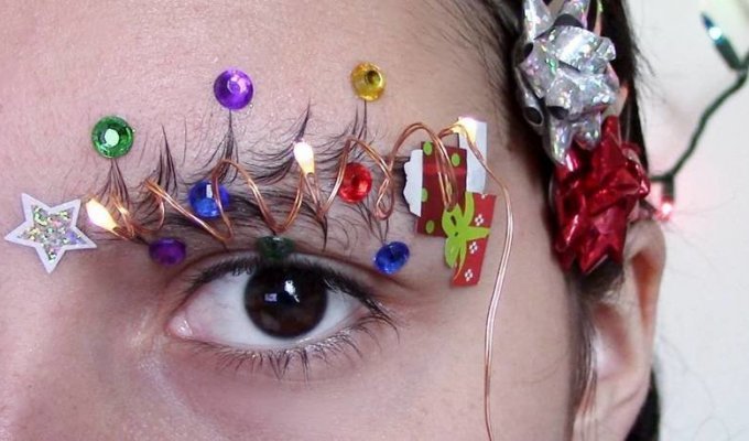 Люди превращают брови в «рождественские ёлки» и это новый праздничный тренд красоты (17 фото)