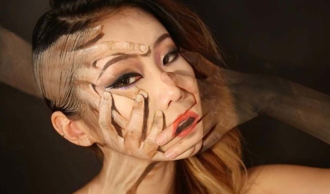 Макияж-иллюзия от корейской художницы, на который хочется взглянуть дважды (20 фото)