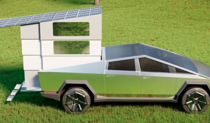 Новый аксессуар для Tesla Cybertruck превращает его в дом на колесах (11 фото + 1 видео)