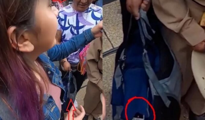 Извращенец, подглядывающий под юбку девушки, сам попал на видео (3 фото)