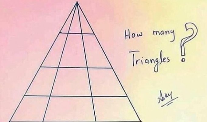 Сколько здесь треугольников? (2 фото)