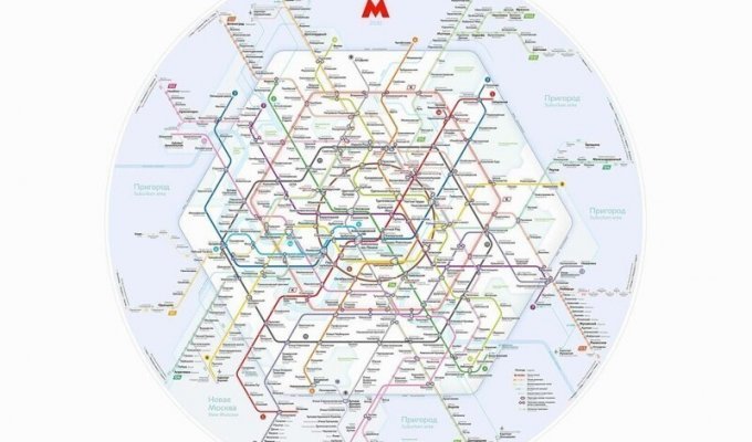 Гексагональная схема Московского метро (2 фото)