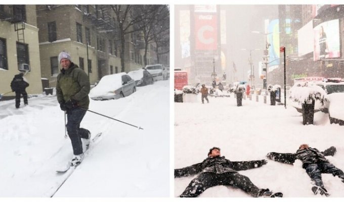 Нью-Йорк завалило снегом (4 фото + 4 видео)