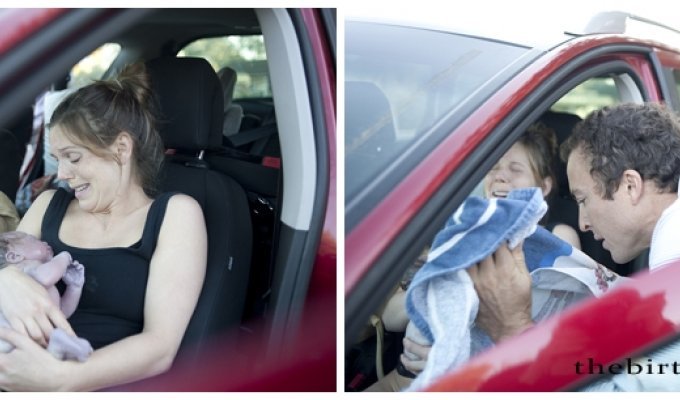 Женщина родила в машине по дороге в больницу (27 фото)