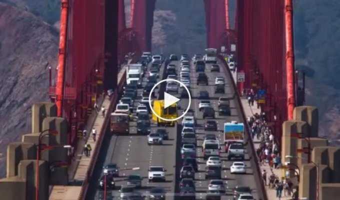 Мост Golden Gate в Сан-Франциско, смена полос движения