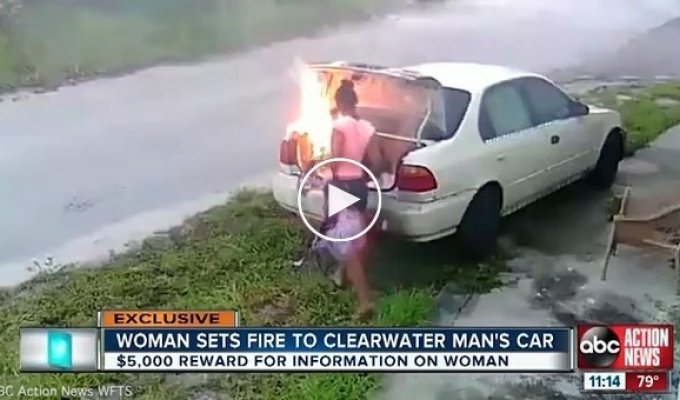 Девушка подожгла автомобиль, перепутав его с авто бывшего парня