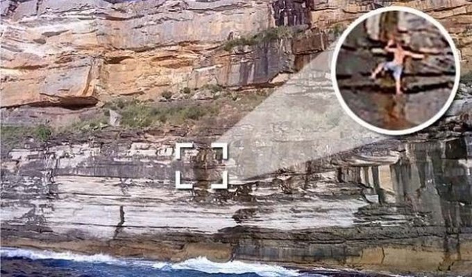 Пьяный турист уснул на скале в Австралии (7 фото)