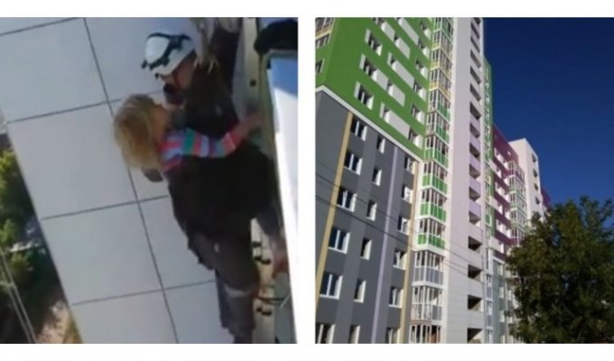 Сотрудники МЧС спасли трехлетнюю девочку, которая всю ночь просидела на козырьке крыши (2 фото)