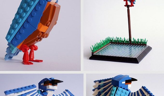 Скульптуры птиц из конструктора Лего (5 фото)