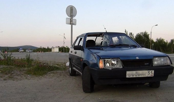 Молодой водитель сбил пешехода в Мурманской области (1 фото + 1 видео)