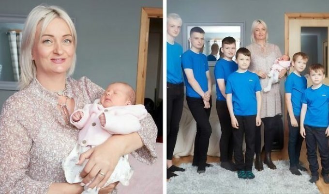 В Британии мать десяти мальчиков впервые родила девочку (5 фото)