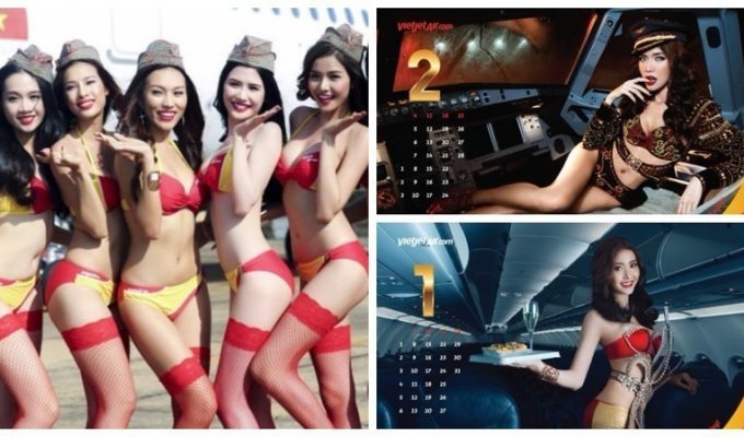 Вьетнамская авиакомпания выпустила "бикини-календарь" на 2018 год (9 фото + 1 видео)