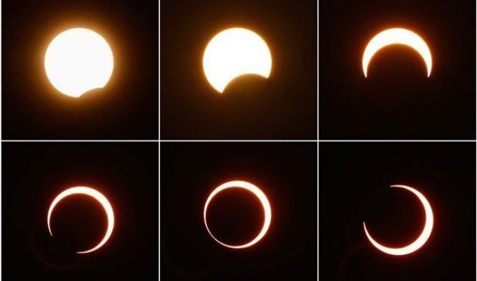 Кадры солнечного затмения (7 фото)