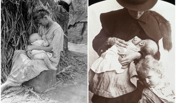 Женщины викторианской эпохи кормят грудью: исторические фото (22 фото)