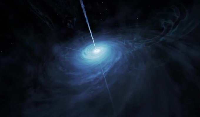 Астрономы обнаружили самую далекую черную дыру (3 фото)