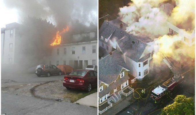 В США из-за утечки газа прогремели взрывы почти в 70 домах (12 фото + 2 видео)