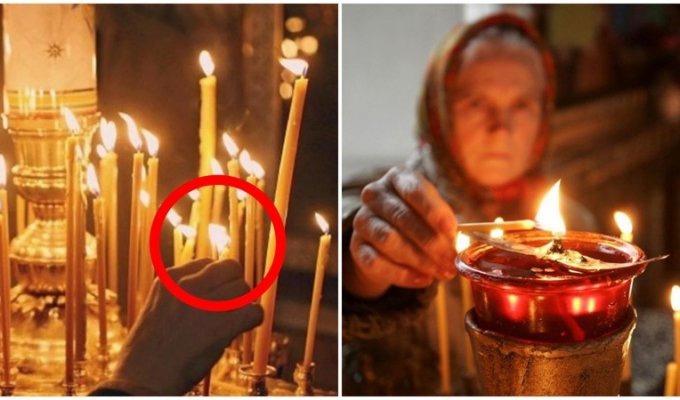 Вот почему нельзя в церкви поджигать свою свечу от рядом стоящей (6 фото)