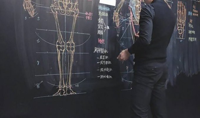 Тайваньский преподаватель потрясающе рисует на доске иллюстрации к лекциям (8 фото)