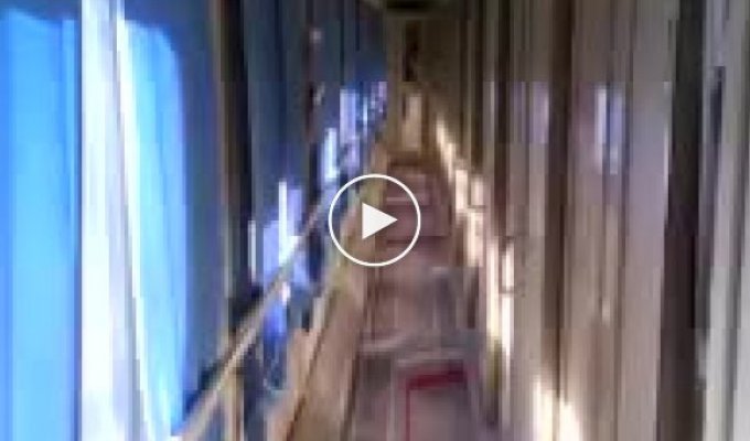 Жуткие тени в коридоре вагона