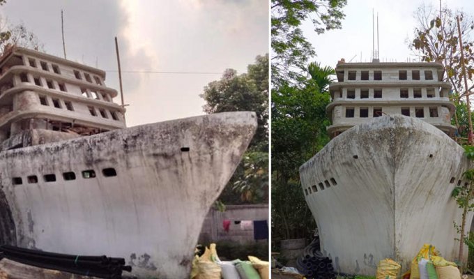 Индиец уже 13 лет строит себе дом в виде «Титаника» (3 фото + 1 видео)
