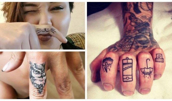 Татуировки на пальцах — новейший тренд: 30 оригинальных работ (31 фото)