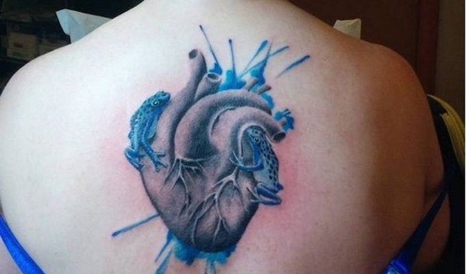 10 внушающих страх анатомических тату сердце (10 фото)