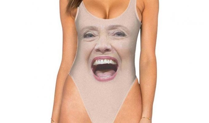 Безумные купальники с изображениями Дональда Трампа, Хилари Клинтон и Владимира Путина (13 фото)