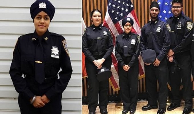 На улицы Нью-Йорка вышла первая женщина-полицейский в тюрбане (3 фото)