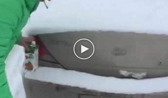 Как удачно предупредить за неудачную парковку водителя зимой
