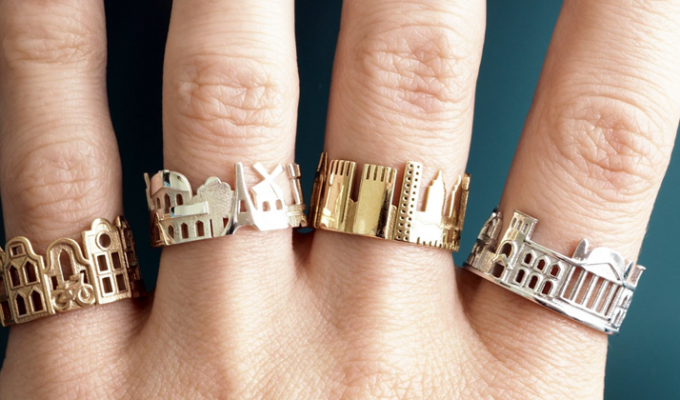 Архитектурные кольца, которые позволяют носить любимые города на пальцах (18 фото)