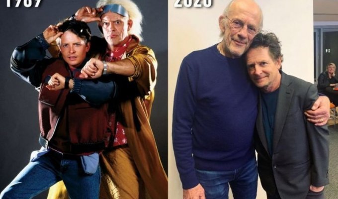 Док и Марти из «Назад в будущее» встретились спустя 35 лет после выхода фильма (3 фото)
