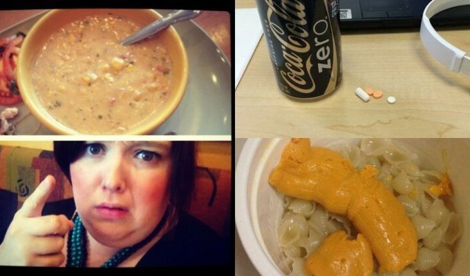 Пользователи сети поделились фото своего самого ужасного офисного обеда (22 фото)