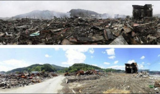 Япония восстанавливается после цунами (14 фотографий)